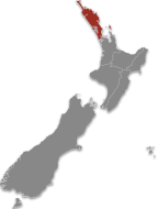 Tokerau highlighted on a map of Aotearoa